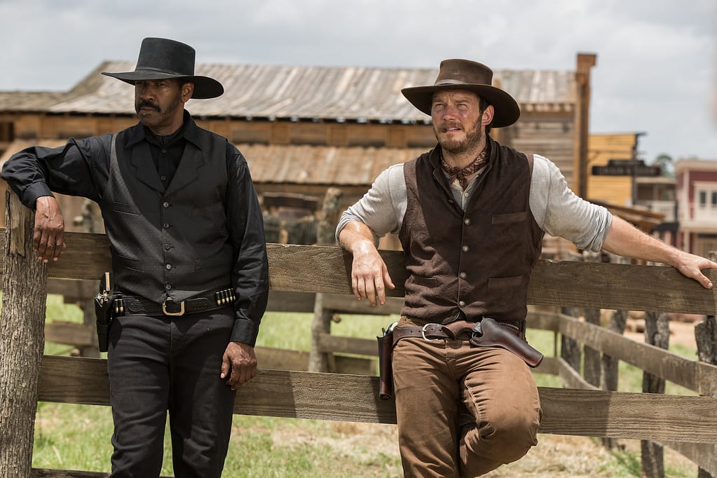 Denzel Washington and Chris Pratt star in Columbia Pictures' THE MAGNIFICENT SEVEN. © 2016 Metro-Goldwyn-Mayer Studios Inc. and CTMG. All rights reserved.
