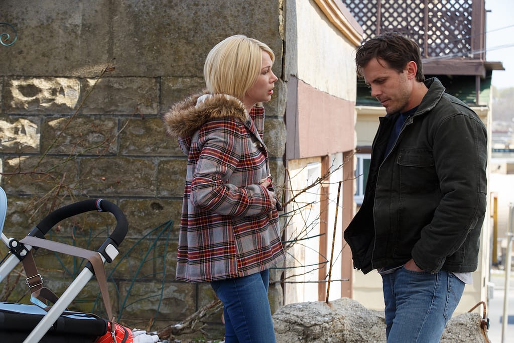Michelle Williams and Casey Affleck in MANCHESTER BY THE SEA; Photo credit: Claire Folger, Courtesy of Amazon Studios and Roadside Attractions 