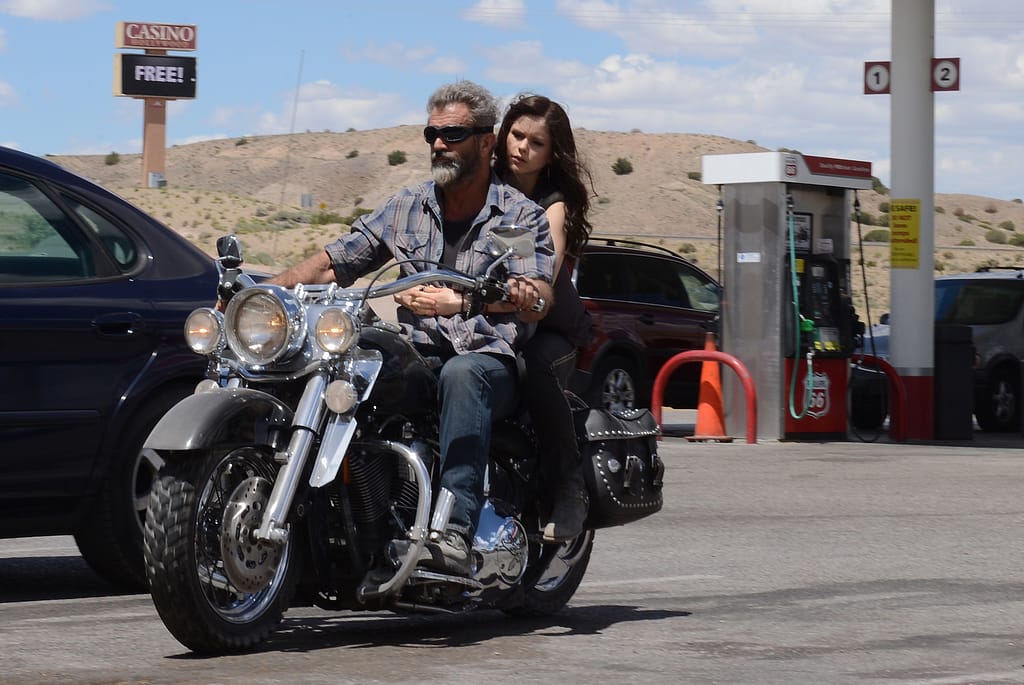 John Link (Mel Gibson) and Lydia (Erin Moriarty) in BLOOD FATHER. Photo credit: Lionsgate Premiere.